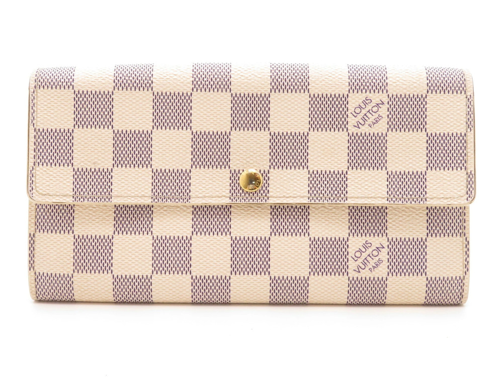 LOUIS VUITTON Portefeuille Sarah Damier Azur White